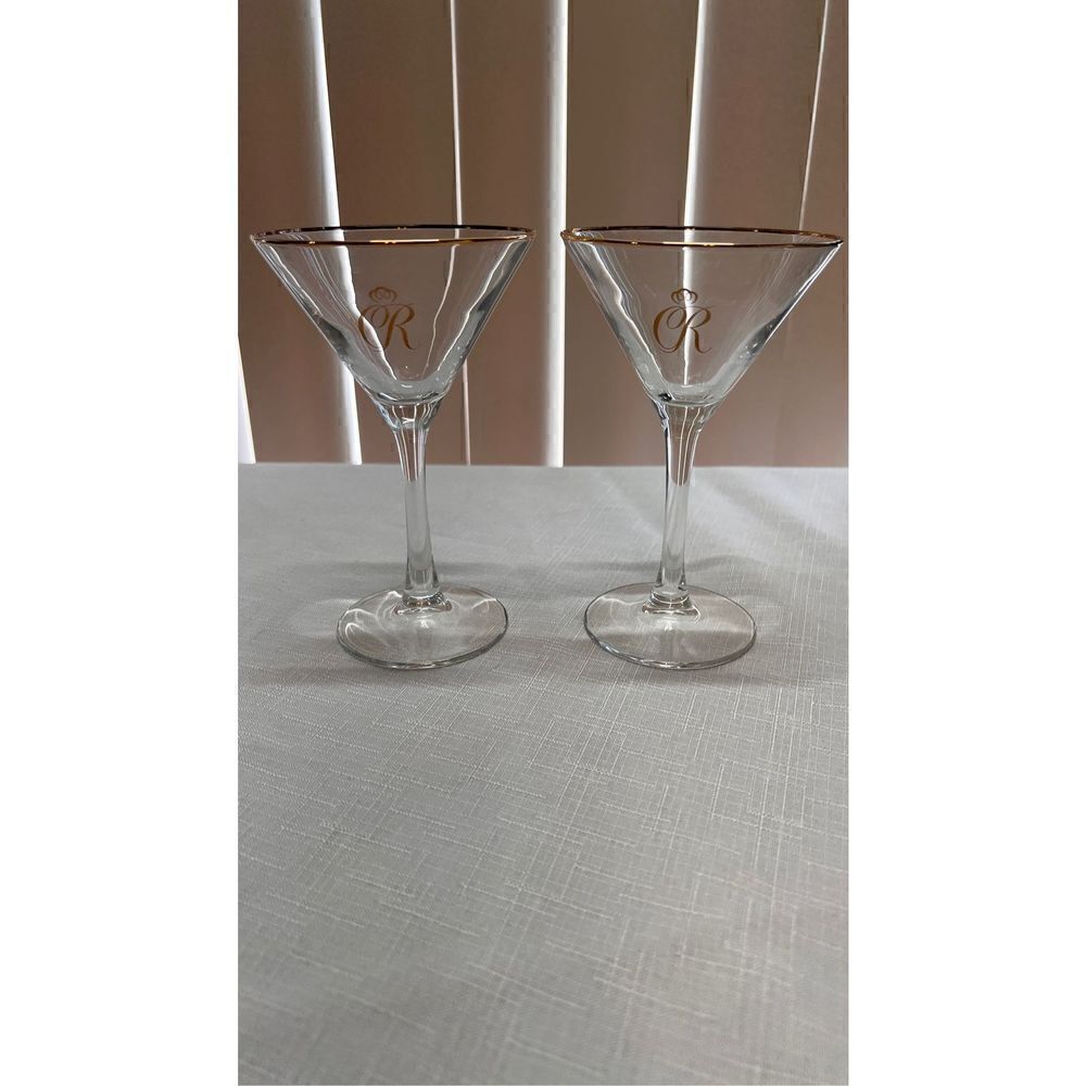 CROWN ROYAL SPECIAL RESERVE MARTINI GLASS ETCHED SET OF 2